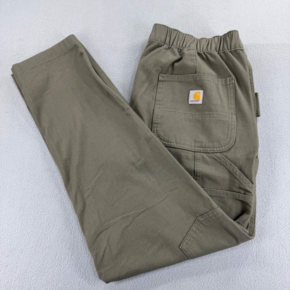 Carhartt Womens Relaxed Fit Ripstop Utility Pants Olive Green BN6194-W Size M
